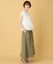 ZMHIE03099 al'aise modulation(アレーズモジュレーション) 切り替えアクセントイージーフレアスカート カーキ
