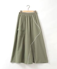 ZMHIE03099 al'aise modulation(アレーズモジュレーション) 切り替えアクセントイージーフレアスカート カーキ