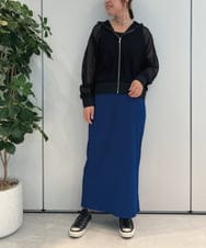 ZMHJB04110 al'aise modulation(アレーズモジュレーション) リブカットナロースカート ブルー
