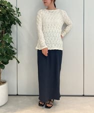 ZMHJB04110 al'aise modulation(アレーズモジュレーション) リブカットナロースカート ネイビー