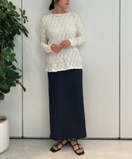 ZMHJB04110 al'aise modulation(アレーズモジュレーション) リブカットナロースカート ネイビー
