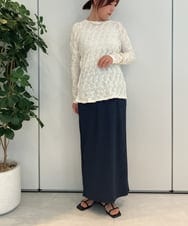 ZMHJB04110 al'aise modulation(アレーズモジュレーション) リブカットナロースカート ネイビー