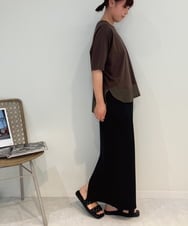 ZMHJB04110 al'aise modulation(アレーズモジュレーション) リブカットナロースカート ブラック