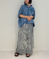 ZMHJB05090 al'aise modulation(アレーズモジュレーション) スパンコール刺繍ラップスカート シルバー