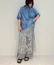 ZMHJB05090 al'aise modulation(アレーズモジュレーション) スパンコール刺繍ラップスカート シルバー