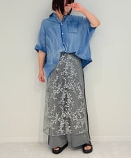 ZMHJB05090 al'aise modulation(アレーズモジュレーション) スパンコール刺繍ラップスカート シルバー