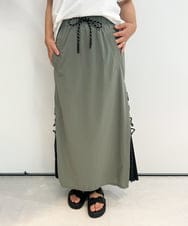 ZMHJB08148 al'aise modulation(アレーズモジュレーション) サイドスリットコードスカート グリーン