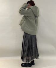 ZMHJB09118 al'aise modulation(アレーズモジュレーション) 配色チュールレイヤードスカート アイボリー×ブラック