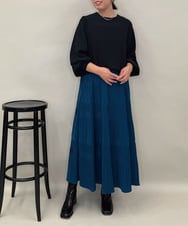 ZMHJB10140 al'aise modulation(アレーズモジュレーション) 切り替えプリーツスカート ブルー
