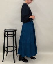 ZMHJB10140 al'aise modulation(アレーズモジュレーション) 切り替えプリーツスカート ブルー