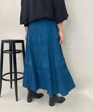 ZMHJB10140 al'aise modulation(アレーズモジュレーション) 切り替えプリーツスカート ブルー