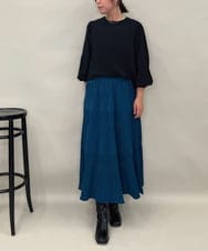 ZMHJB10140 al'aise modulation(アレーズモジュレーション) 切り替えプリーツスカート ブルー