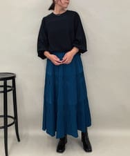 ZMHJB10140 al'aise modulation(アレーズモジュレーション) 切り替えプリーツスカート ブルー
