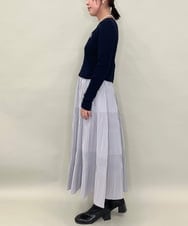 ZMHJB10140 al'aise modulation(アレーズモジュレーション) 切り替えプリーツスカート ライトグレー