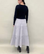 ZMHJB10140 al'aise modulation(アレーズモジュレーション) 切り替えプリーツスカート ライトグレー