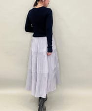 ZMHJB10140 al'aise modulation(アレーズモジュレーション) 切り替えプリーツスカート ライトグレー