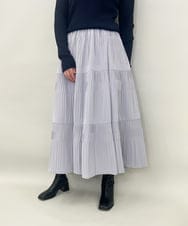 ZMHJB10140 al'aise modulation(アレーズモジュレーション) 切り替えプリーツスカート ライトグレー