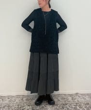 ZMHJB10140 al'aise modulation(アレーズモジュレーション) 切り替えプリーツスカート ダークグレー