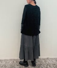 ZMHJB10140 al'aise modulation(アレーズモジュレーション) 切り替えプリーツスカート ダークグレー