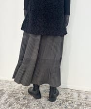 ZMHJB10140 al'aise modulation(アレーズモジュレーション) 切り替えプリーツスカート ダークグレー