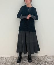 ZMHJB10140 al'aise modulation(アレーズモジュレーション) 切り替えプリーツスカート ダークグレー