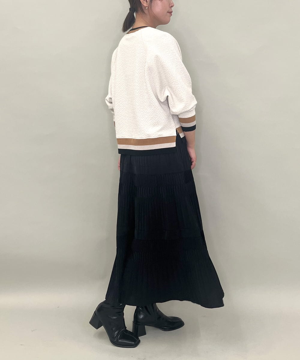 ZMHJB10140 al'aise modulation(アレーズモジュレーション) 切り替えプリーツスカート ブラック