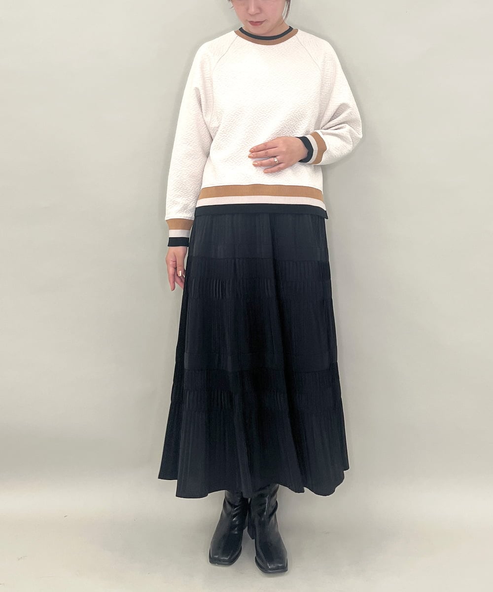 ZMHJB10140 al'aise modulation(アレーズモジュレーション) 切り替えプリーツスカート ブラック