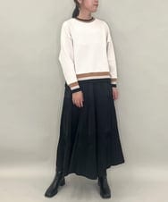 ZMHJB10140 al'aise modulation(アレーズモジュレーション) 切り替えプリーツスカート ブラック