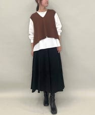 ZMHJB10140 al'aise modulation(アレーズモジュレーション) 切り替えプリーツスカート ブラック