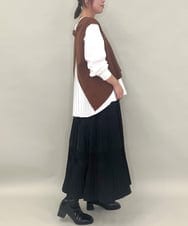 ZMHJB10140 al'aise modulation(アレーズモジュレーション) 切り替えプリーツスカート ブラック