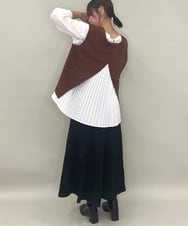 ZMHJB10140 al'aise modulation(アレーズモジュレーション) 切り替えプリーツスカート ブラック