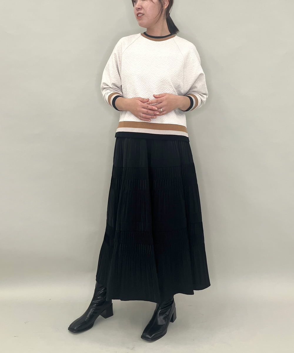 ZMHJB10140 al'aise modulation(アレーズモジュレーション) 切り替えプリーツスカート ブラック