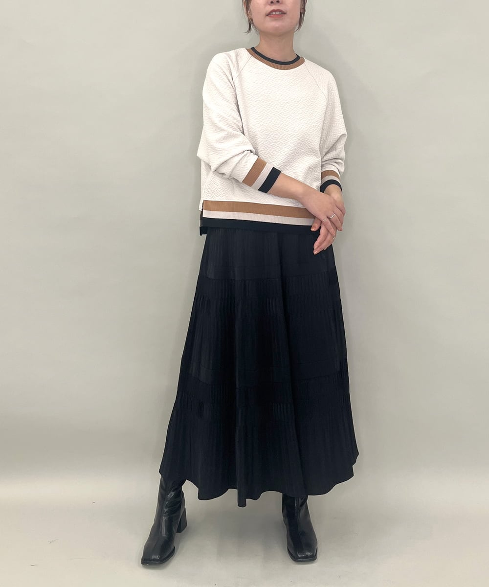 ZMHJB10140 al'aise modulation(アレーズモジュレーション) 切り替えプリーツスカート ブラック