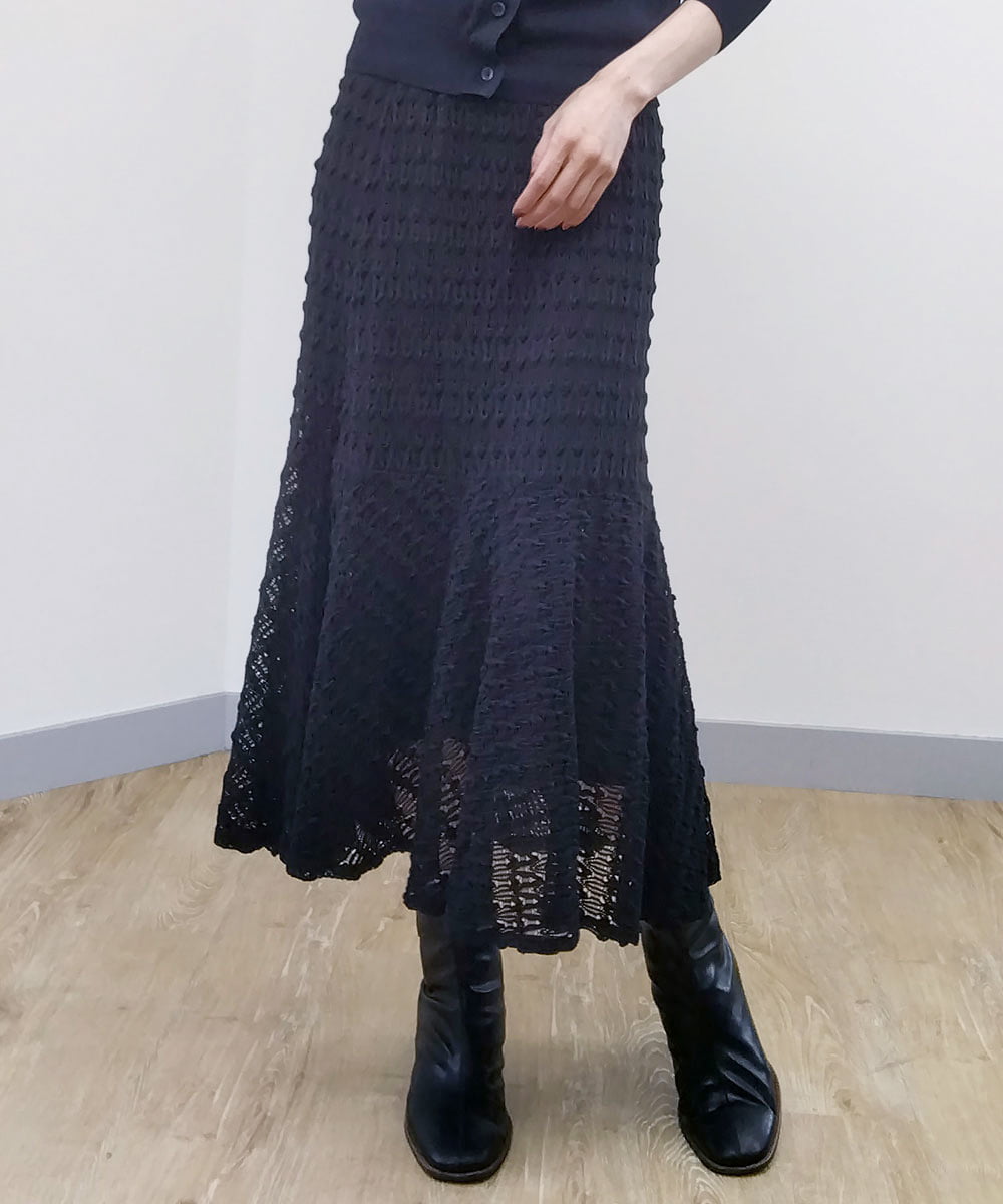 透かし編みマーメードニットスカート ロング マキシ丈スカート Modulation モジュレーション イトキンオンラインストア