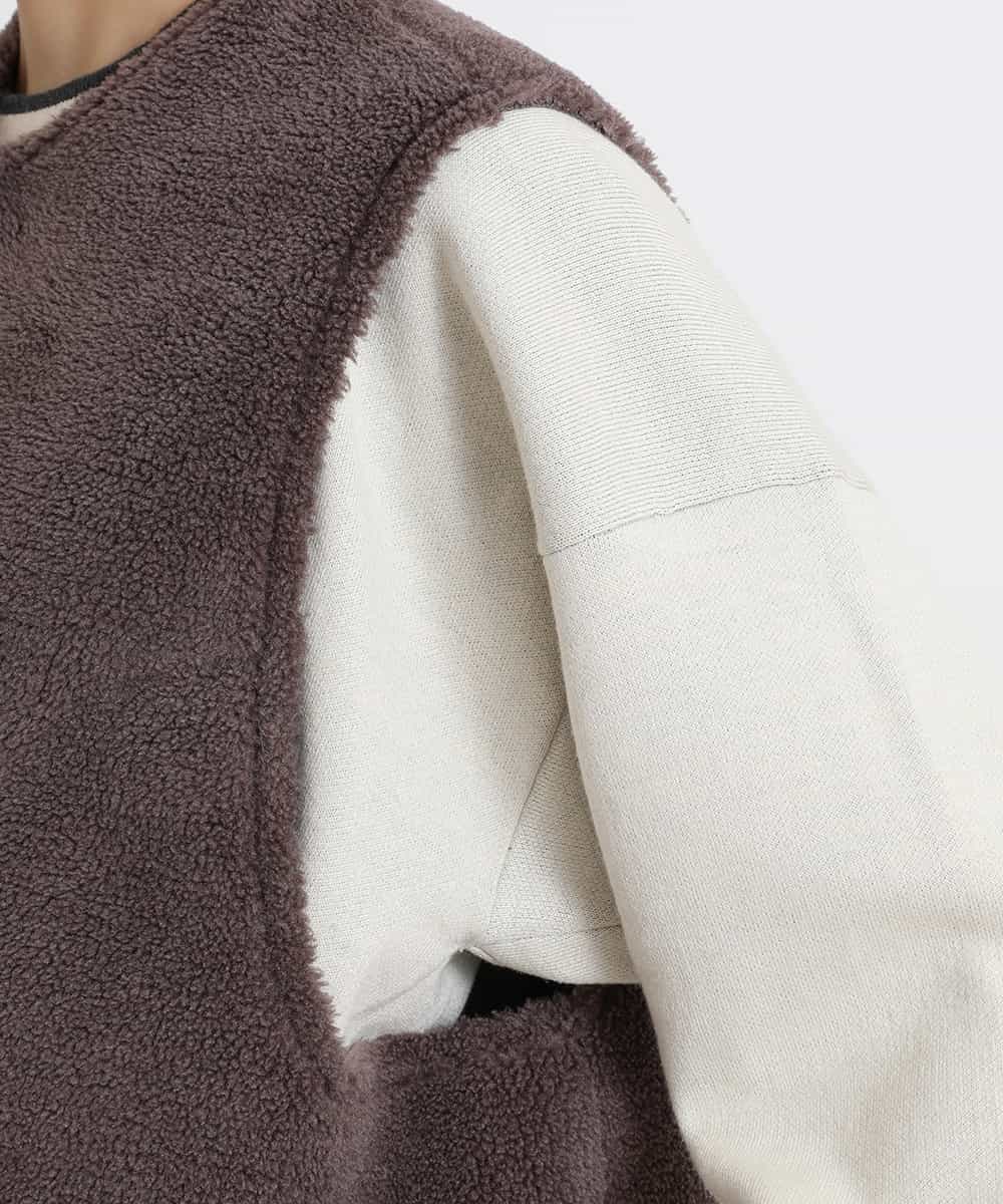 極美品 上質ムートンロングジレ グレー オーダー品 アシメントリー Lサイズ 極美品 上質ムートンロングジレ グレー オーダー品