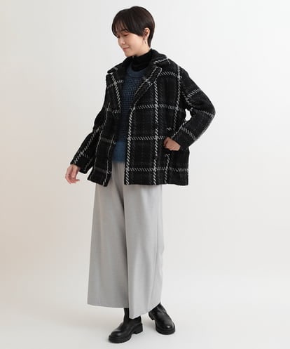 ZMJAB61360 al'aise modulation ツイードニットジャケット