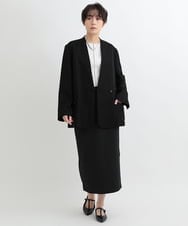 ZMJAB65170 al'aise modulation(アレーズモジュレーション) 【セットアップ対応】ノーカラーデザインジャケット ブラック