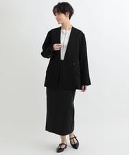 ZMJAB65170 al'aise modulation(アレーズモジュレーション) 【セットアップ対応】ノーカラーデザインジャケット ブラック