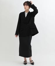ZMJAB65170 al'aise modulation(アレーズモジュレーション) 【セットアップ対応】ノーカラーデザインジャケット ブラック
