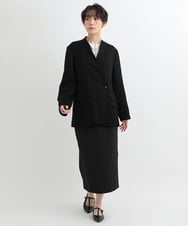ZMJAB65170 al'aise modulation(アレーズモジュレーション) 【セットアップ対応】ノーカラーデザインジャケット ブラック