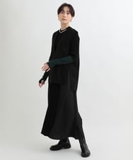 ZMJAB67148 al'aise modulation(アレーズモジュレーション) Vネックロングベスト ブラック