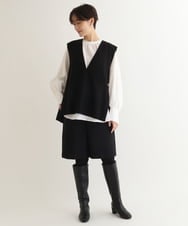 ZMJAB67148 al'aise modulation(アレーズモジュレーション) Vネックロングベスト ブラック
