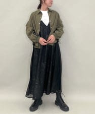 ZMJAE15145 al'aise modulation(アレーズモジュレーション) サイドラインラウンドシルエットシャツ カーキ