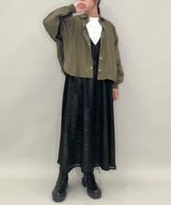 ZMJAE15145 al'aise modulation(アレーズモジュレーション) サイドラインラウンドシルエットシャツ カーキ