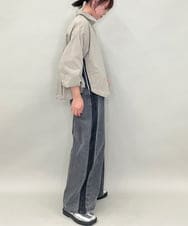 ZMJAE15145 al'aise modulation(アレーズモジュレーション) サイドラインラウンドシルエットシャツ グレー