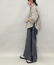 ZMJAE15145 al'aise modulation(アレーズモジュレーション) サイドラインラウンドシルエットシャツ グレー