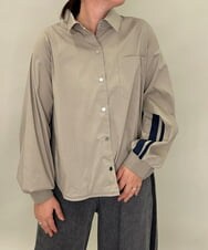 ZMJAE15145 al'aise modulation(アレーズモジュレーション) サイドラインラウンドシルエットシャツ グレー