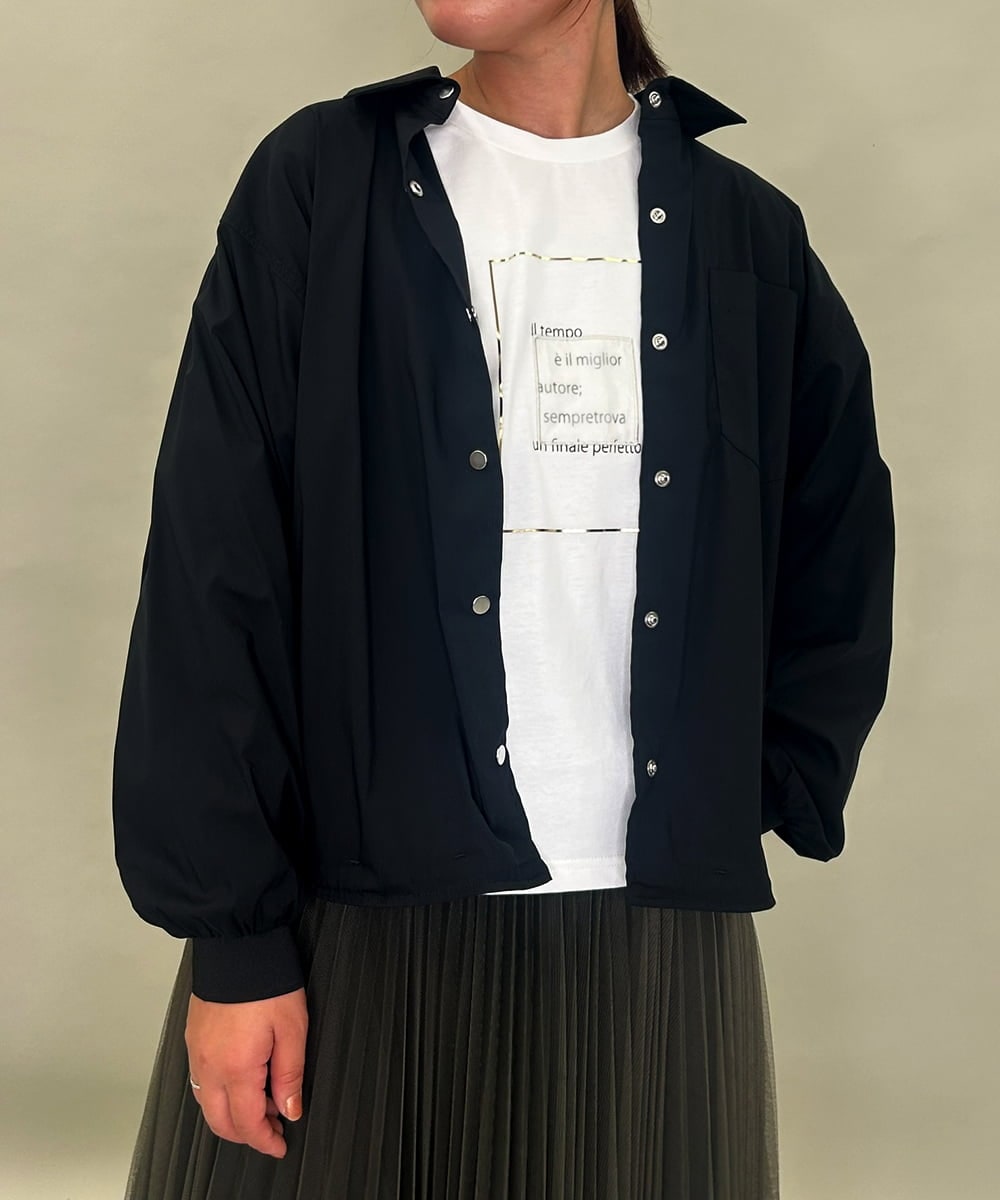 ZMJAE15145 al'aise modulation(アレーズモジュレーション) サイドラインラウンドシルエットシャツ ブラック