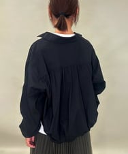 ZMJAE15145 al'aise modulation(アレーズモジュレーション) サイドラインラウンドシルエットシャツ ブラック