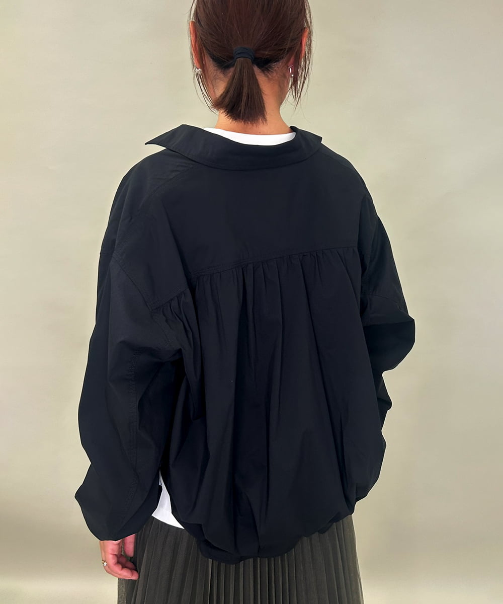 ZMJAE15145 al'aise modulation(アレーズモジュレーション) サイドラインラウンドシルエットシャツ ブラック